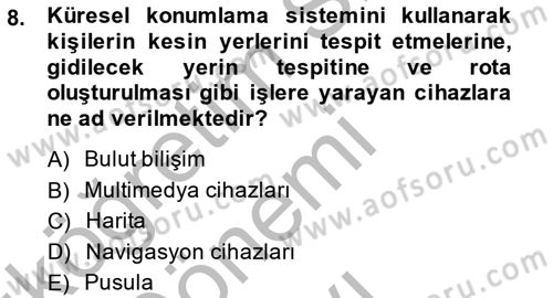 Büro Teknolojileri Dersi 2014 - 2015 Yılı (Final) Dönem Sonu Sınav Soruları 8. Soru