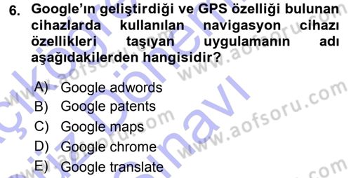 Büro Teknolojileri Dersi 2015 - 2016 Yılı (Final) Dönem Sonu Sınav Soruları 6. Soru
