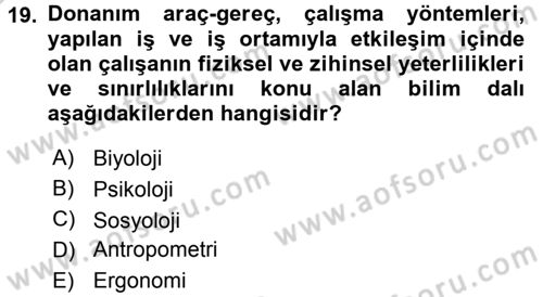 Büro Teknolojileri Dersi 2016 - 2017 Yılı 3 Ders Sınav Soruları 19. Soru