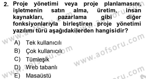 Büro Teknolojileri Dersi 2016 - 2017 Yılı 3 Ders Sınav Soruları 2. Soru