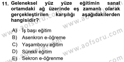 Büro Teknolojileri Dersi 2016 - 2017 Yılı (Vize) Ara Sınavı 11. Soru