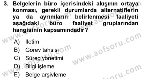 Büro Teknolojileri Dersi 2016 - 2017 Yılı (Vize) Ara Sınavı 3. Soru