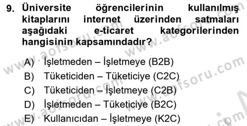 Büro Teknolojileri Dersi 2016 - 2017 Yılı (Vize) Ara Sınavı 9. Soru