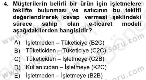 Büro Teknolojileri Dersi 2016 - 2017 Yılı (Final) Dönem Sonu Sınav Soruları 4. Soru