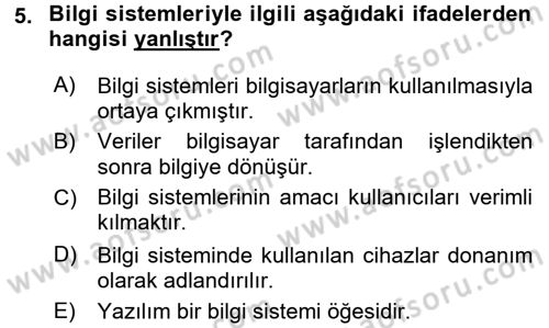 Büro Teknolojileri Dersi 2016 - 2017 Yılı (Final) Dönem Sonu Sınav Soruları 5. Soru