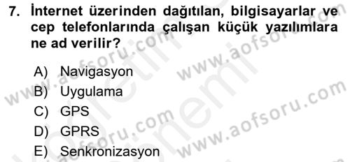Büro Teknolojileri Dersi 2016 - 2017 Yılı (Final) Dönem Sonu Sınav Soruları 7. Soru