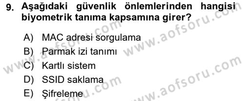 Büro Teknolojileri Dersi 2016 - 2017 Yılı (Final) Dönem Sonu Sınav Soruları 9. Soru