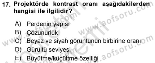 Büro Teknolojileri Dersi 2017 - 2018 Yılı (Vize) Ara Sınav Soruları 17. Soru