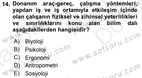 Büro Teknolojileri Dersi 2017 - 2018 Yılı (Final) Dönem Sonu Sınav Soruları 14. Soru