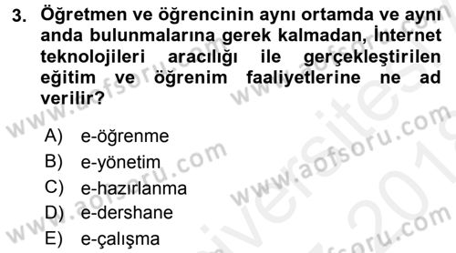 Büro Teknolojileri Dersi 2017 - 2018 Yılı (Final) Dönem Sonu Sınav Soruları 3. Soru