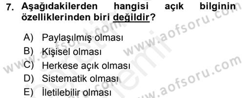 Büro Teknolojileri Dersi 2017 - 2018 Yılı (Final) Dönem Sonu Sınav Soruları 7. Soru