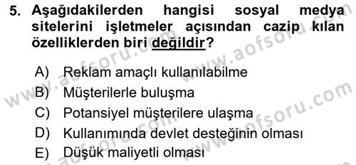 Büro Teknolojileri Dersi 2018 - 2019 Yılı 3 Ders Sınav Soruları 5. Soru