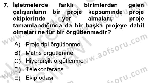 Büro Teknolojileri Dersi 2018 - 2019 Yılı 3 Ders Sınav Soruları 7. Soru