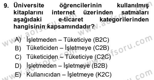 Büro Teknolojileri Dersi 2018 - 2019 Yılı 3 Ders Sınav Soruları 9. Soru