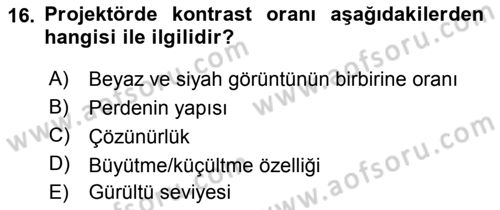 Büro Teknolojileri Dersi 2018 - 2019 Yılı (Vize) Ara Sınav Soruları 16. Soru