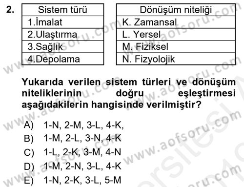 Büro Teknolojileri Dersi Ara Sınavı Deneme Sınav Soruları 2. Soru