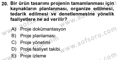 Büro Teknolojileri Dersi Ara Sınavı Deneme Sınav Soruları 20. Soru