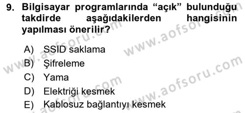 Büro Teknolojileri Dersi 2018 - 2019 Yılı (Final) Dönem Sonu Sınav Soruları 9. Soru