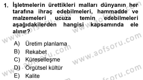 Büro Teknolojileri Dersi 2019 - 2020 Yılı (Vize) Ara Sınav Soruları 1. Soru