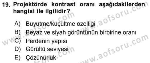 Büro Teknolojileri Dersi Ara Sınavı Deneme Sınav Soruları 19. Soru