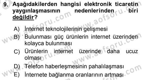 Büro Teknolojileri Dersi Ara Sınavı Deneme Sınav Soruları 9. Soru