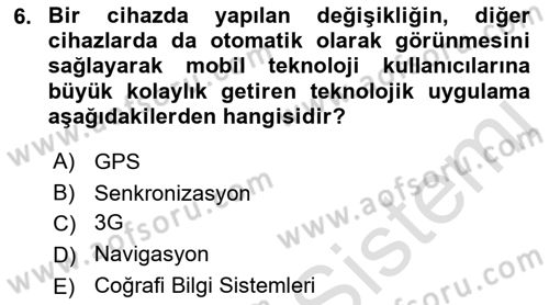 Büro Teknolojileri Dersi 2019 - 2020 Yılı (Final) Dönem Sonu Sınav Soruları 6. Soru