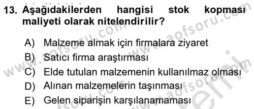 Büro Teknolojileri Dersi 2019 - 2020 Yılı Yaz Okulu Sınav Soruları 13. Soru