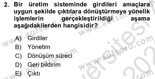 Büro Teknolojileri Dersi 2021 - 2022 Yılı (Vize) Ara Sınav Soruları 2. Soru