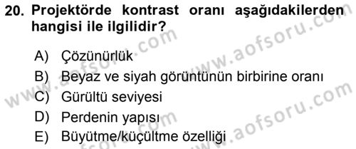 Büro Teknolojileri Dersi Ara Sınavı Deneme Sınav Soruları 20. Soru