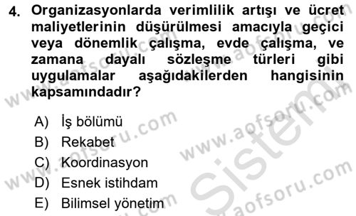 Büro Teknolojileri Dersi Ara Sınavı Deneme Sınav Soruları 4. Soru