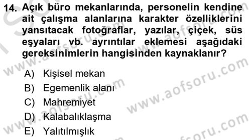 Büro Teknolojileri Dersi 2021 - 2022 Yılı (Final) Dönem Sonu Sınav Soruları 14. Soru