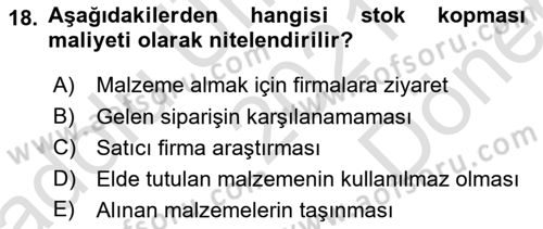 Büro Teknolojileri Dersi 2021 - 2022 Yılı (Final) Dönem Sonu Sınav Soruları 18. Soru