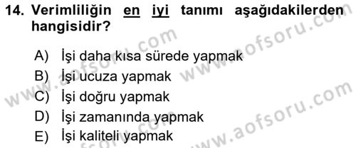 Büro Teknolojileri Dersi 2021 - 2022 Yılı Yaz Okulu Sınav Soruları 14. Soru