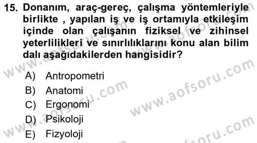 Büro Teknolojileri Dersi 2021 - 2022 Yılı Yaz Okulu Sınav Soruları 15. Soru