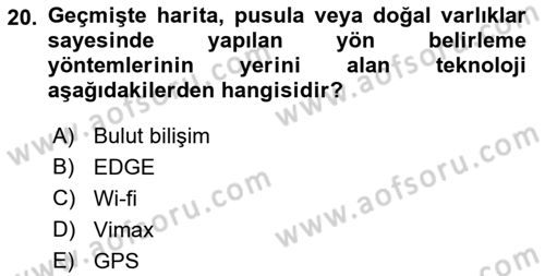 Büro Teknolojileri Dersi 2021 - 2022 Yılı Yaz Okulu Sınav Soruları 20. Soru