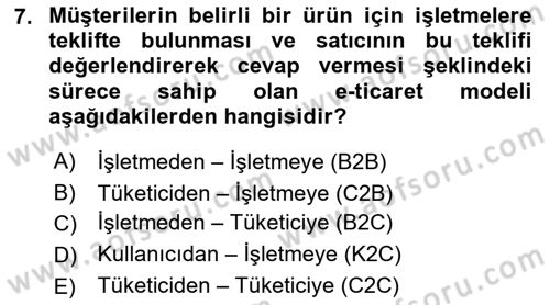 Büro Teknolojileri Dersi 2021 - 2022 Yılı Yaz Okulu Sınav Soruları 7. Soru