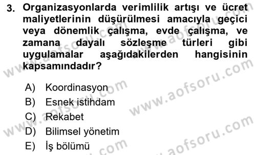 Büro Teknolojileri Dersi 2022 - 2023 Yılı (Vize) Ara Sınav Soruları 3. Soru