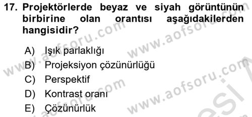 Büro Teknolojileri Dersi Ara Sınavı Deneme Sınav Soruları 17. Soru