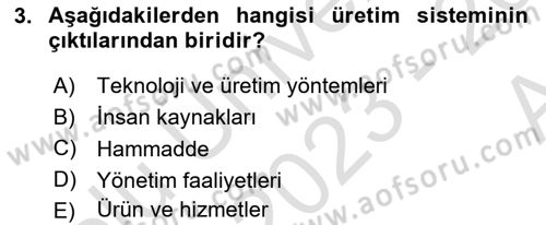 Büro Teknolojileri Dersi Ara Sınavı Deneme Sınav Soruları 3. Soru