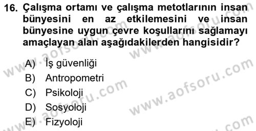 Büro Teknolojileri Dersi 2023 - 2024 Yılı (Final) Dönem Sonu Sınav Soruları 16. Soru