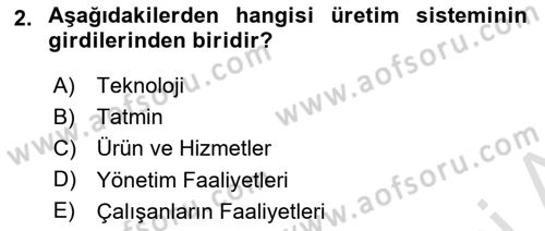 Büro Teknolojileri Dersi 2023 - 2024 Yılı Yaz Okulu Sınav Soruları 2. Soru