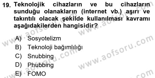 Büro Teknolojileri Dersi 2024 - 2025 Yılı (Final) Dönem Sonu Sınav Soruları 19. Soru