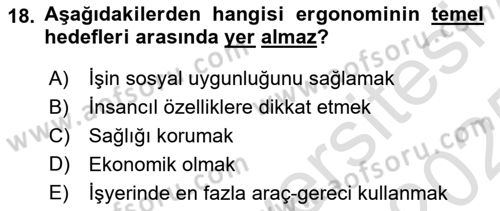 Büro Teknolojileri Dersi 2024 - 2025 Yılı Yaz Okulu Sınav Soruları 18. Soru