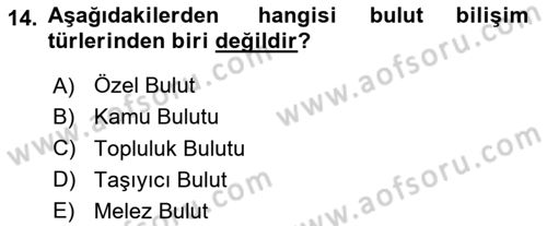 Büro Teknolojileri Dersi 2025 - 2026 Yılı (Vize) Ara Sınav Soruları 14. Soru