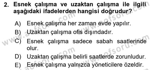 Büro Teknolojileri Dersi 2025 - 2026 Yılı (Vize) Ara Sınav Soruları 2. Soru
