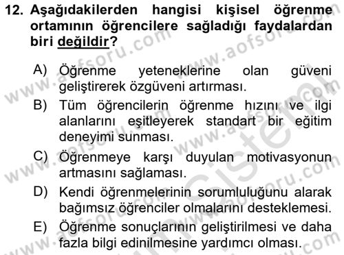 Büro Teknolojileri Dersi 2025 - 2026 Yılı (Final) Dönem Sonu Sınav Soruları 12. Soru