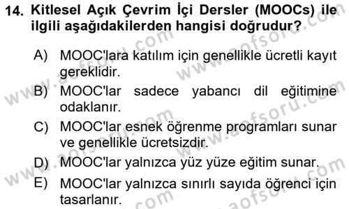 Büro Teknolojileri Dersi 2025 - 2026 Yılı (Final) Dönem Sonu Sınav Soruları 14. Soru