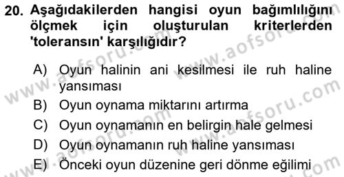 Büro Teknolojileri Dersi 2025 - 2026 Yılı (Final) Dönem Sonu Sınav Soruları 20. Soru