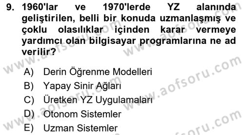 Büro Teknolojileri Dersi 2025 - 2026 Yılı (Final) Dönem Sonu Sınav Soruları 9. Soru