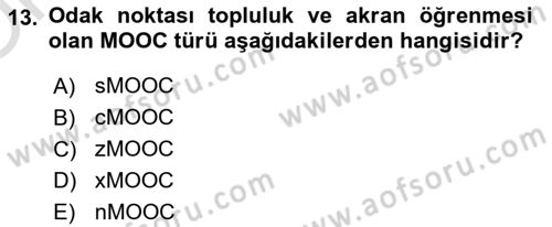 Büro Teknolojileri Dersi 2025 - 2026 Yılı Yaz Okulu Sınav Soruları 13. Soru